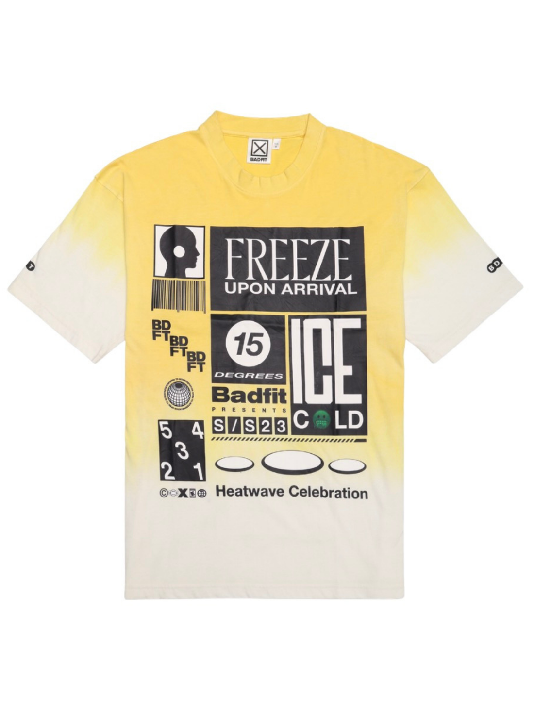FREEZE UPON ARRIVAL YELLOW T SHIRT