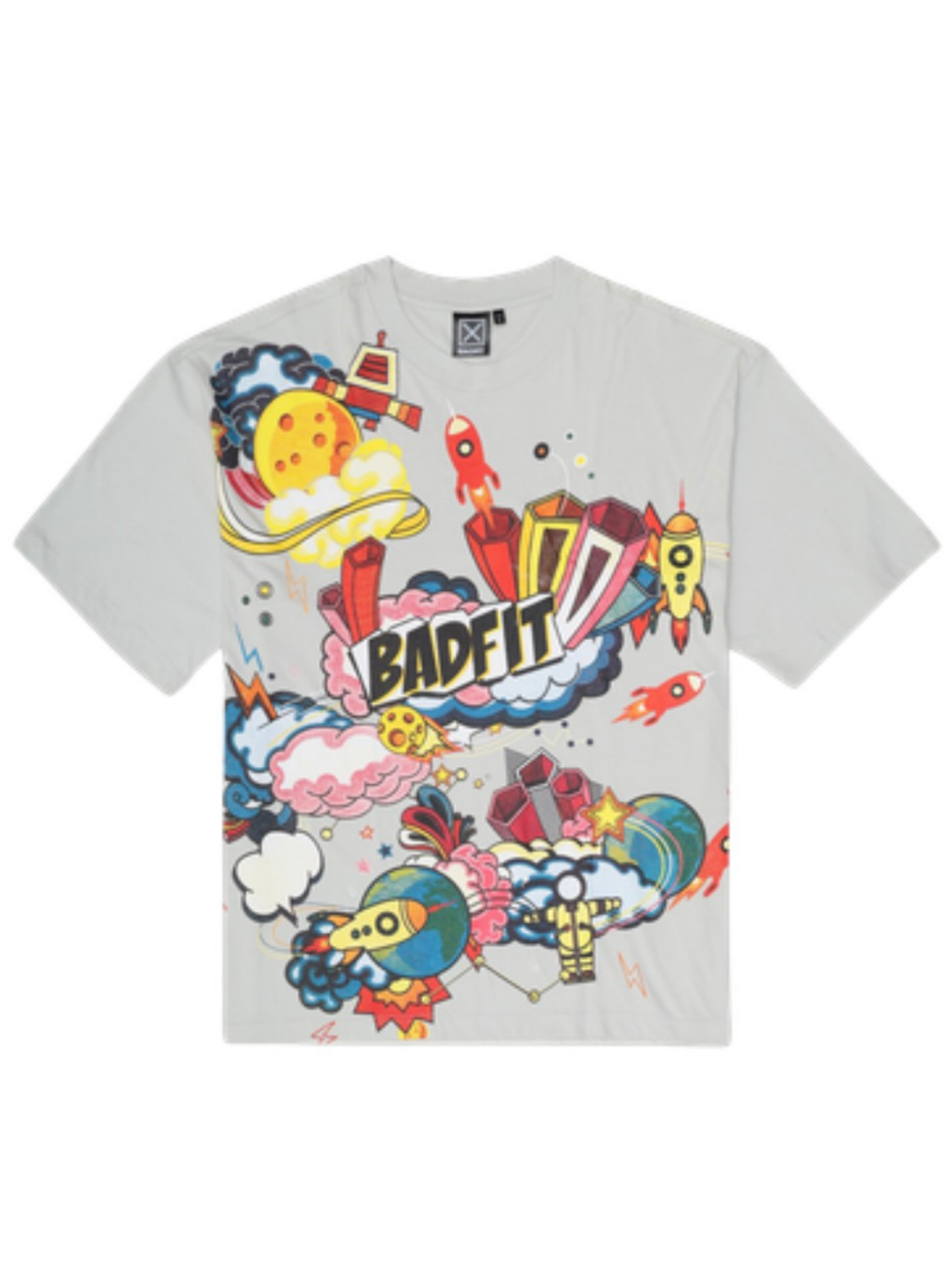 SPACED OUT T SHIRT GREY