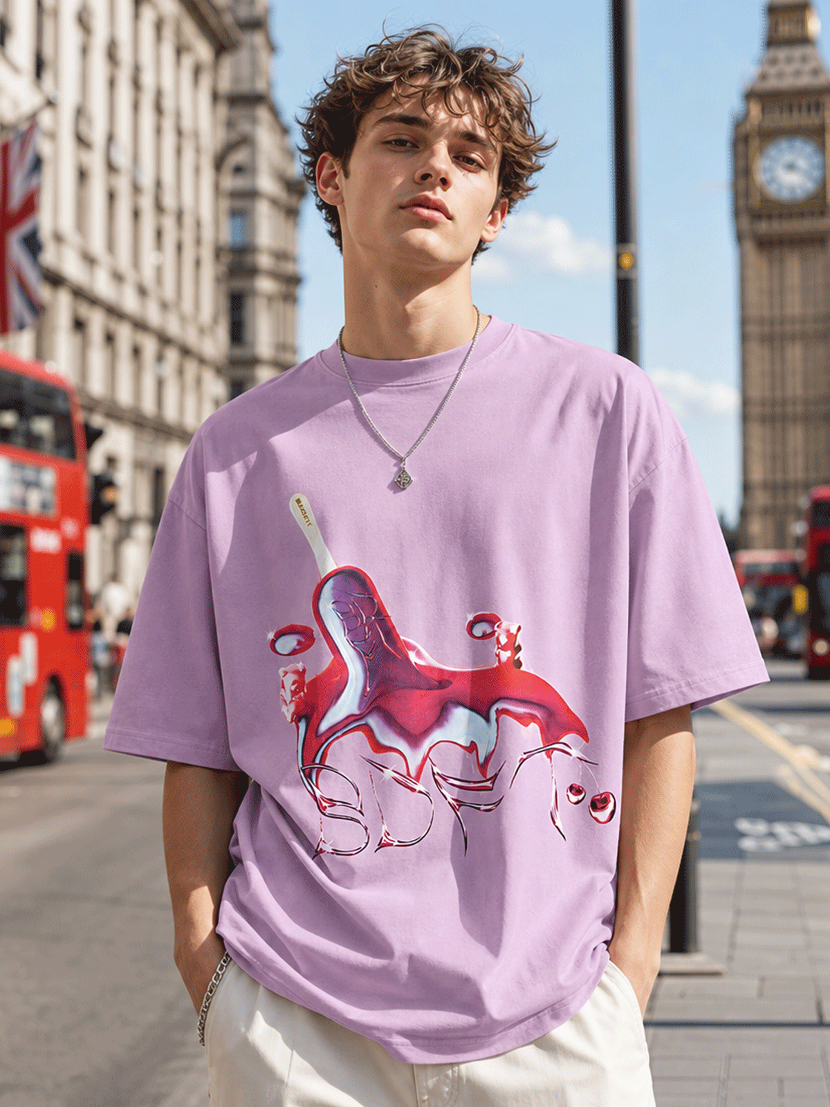 ICE LOLLY T SHIRT PASTEL PURPLE