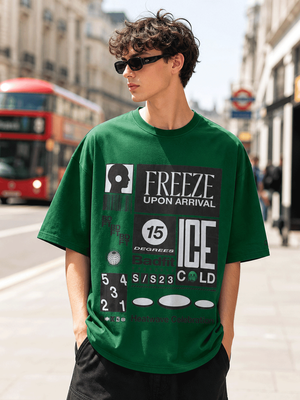 FREEZE UPON ARRIVAL GREEN T SHIRT