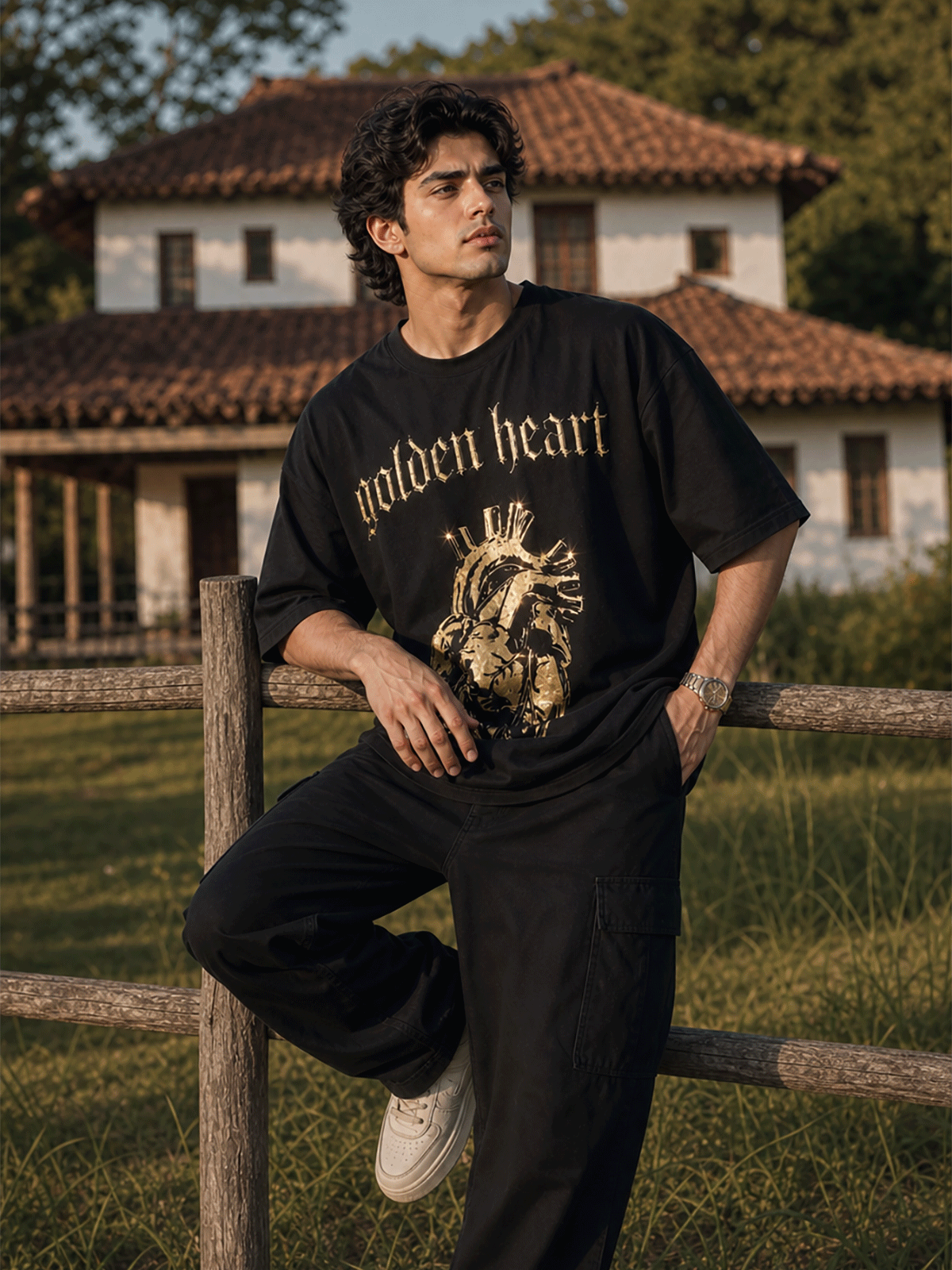 GOLDEN HEART T SHIRT