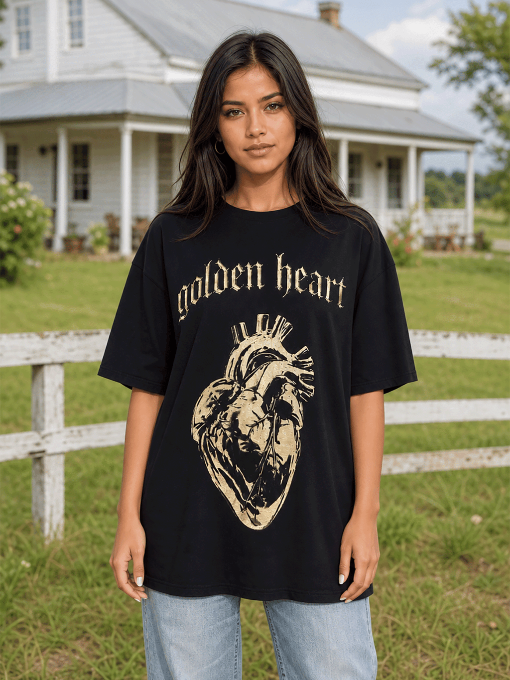 GOLDEN HEART T SHIRT