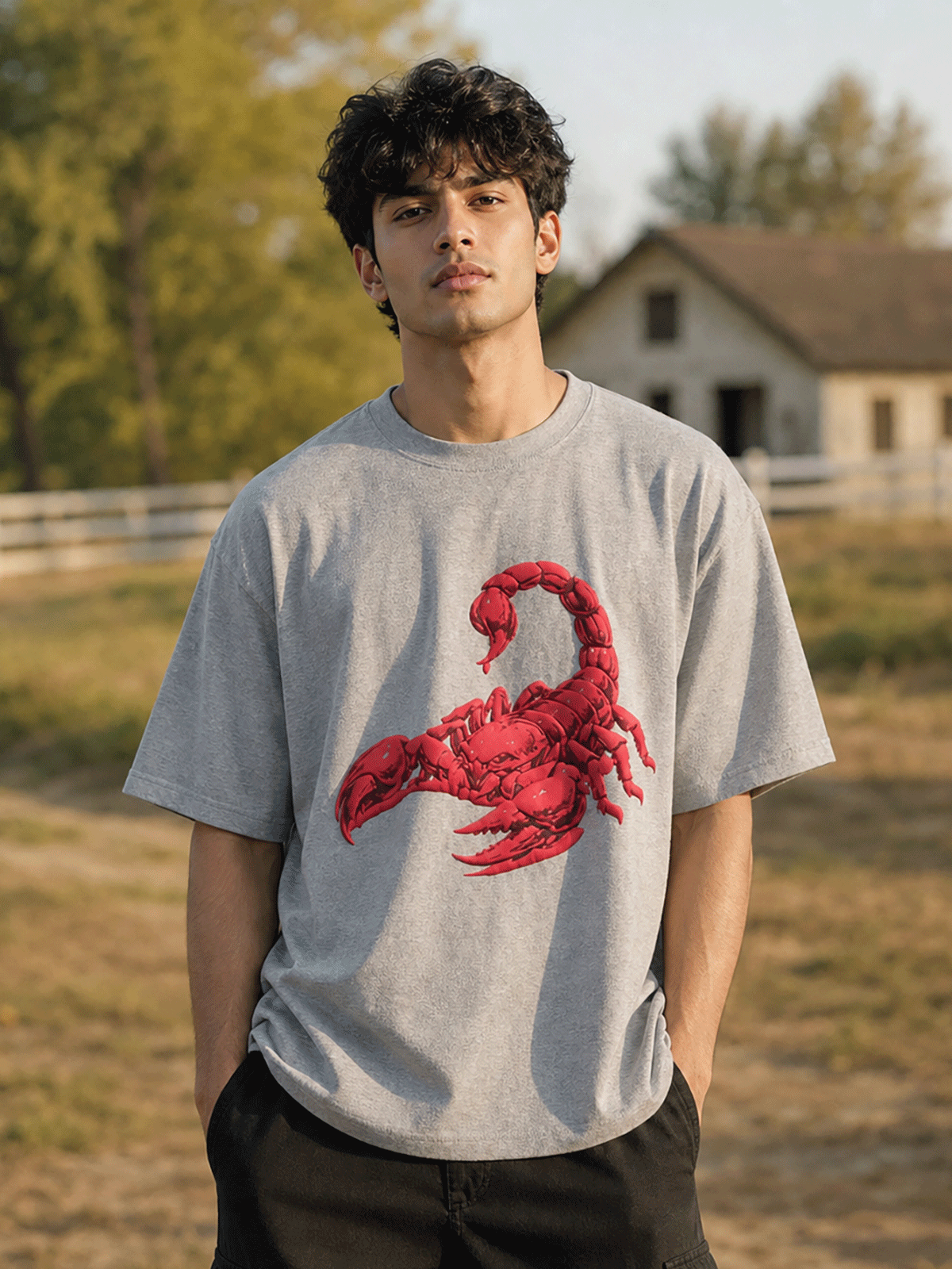 THE SCORPION T SHIRT - GREY