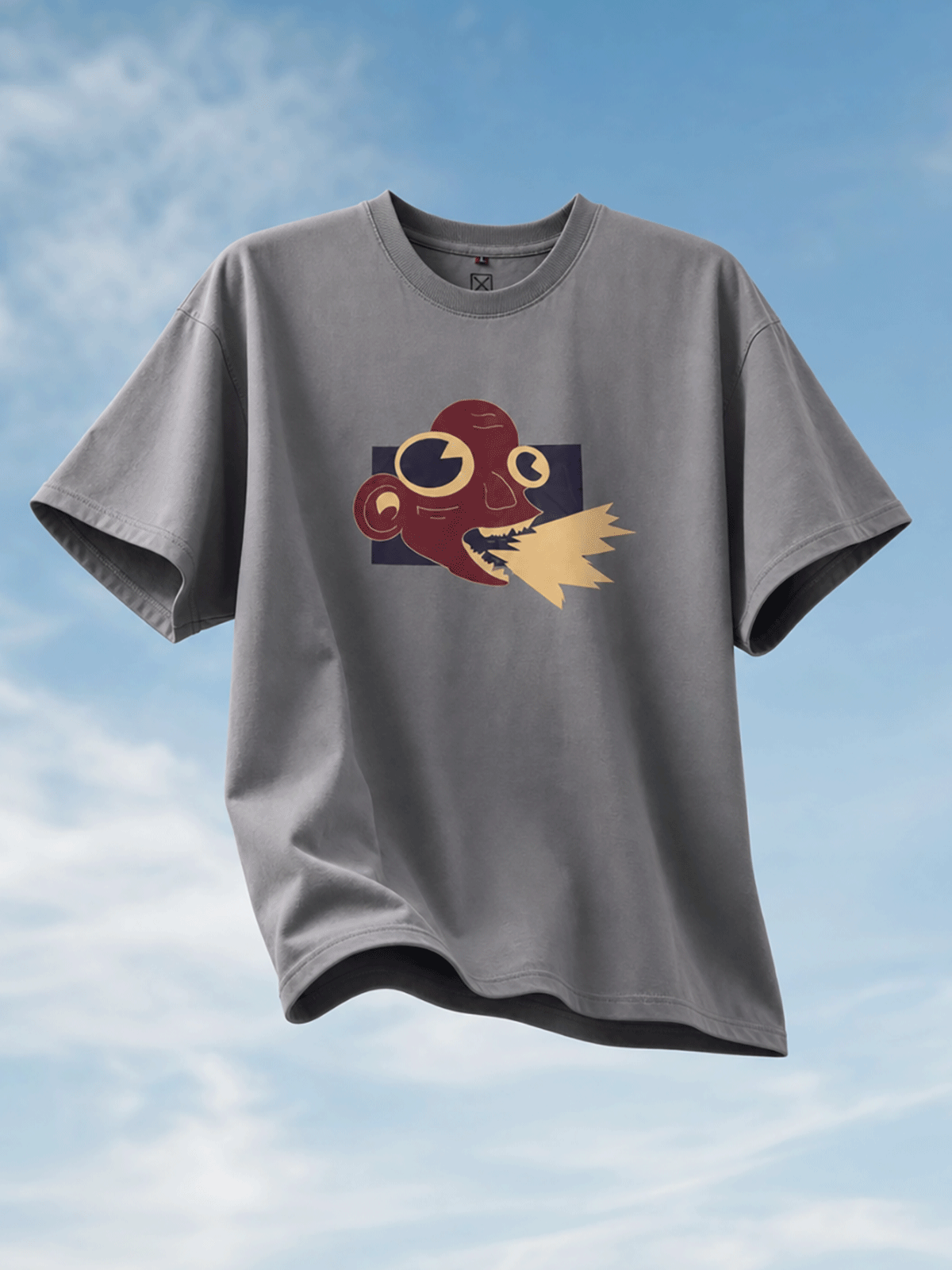 MONSTER FISH GREY T SHIRT