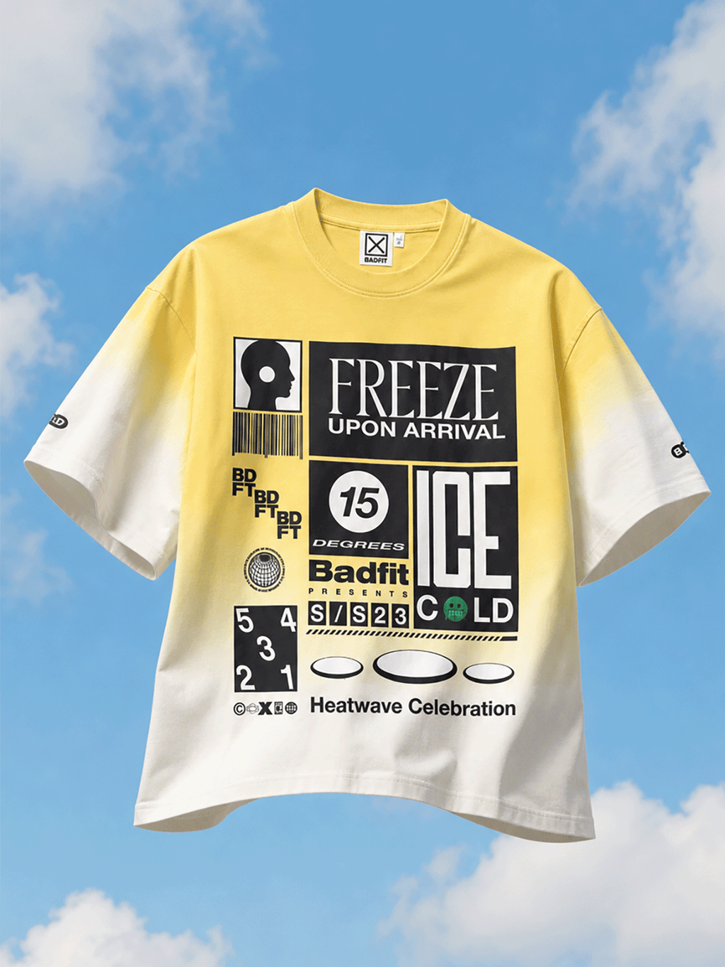 FREEZE UPON ARRIVAL YELLOW T SHIRT