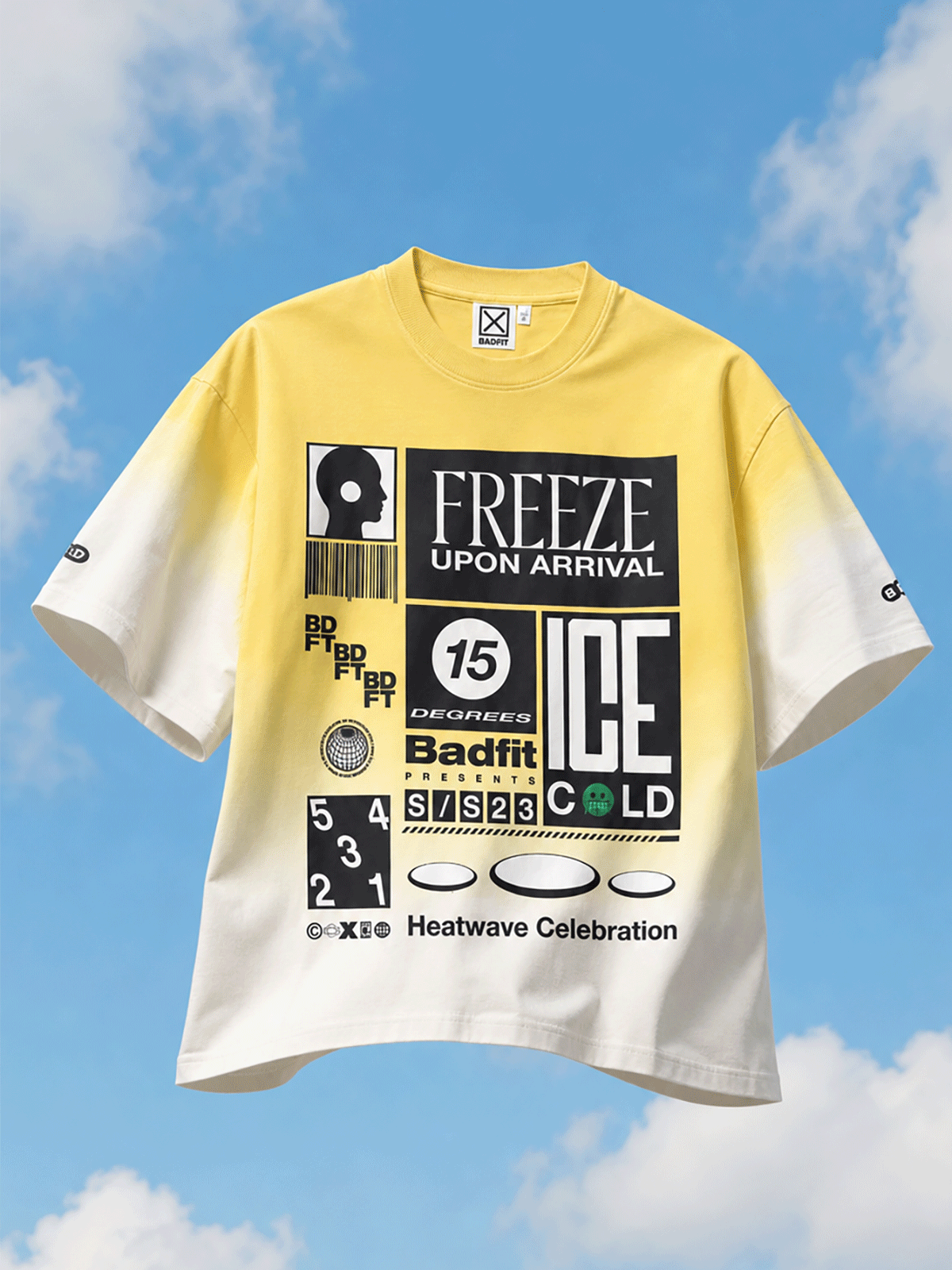 FREEZE UPON ARRIVAL YELLOW T SHIRT