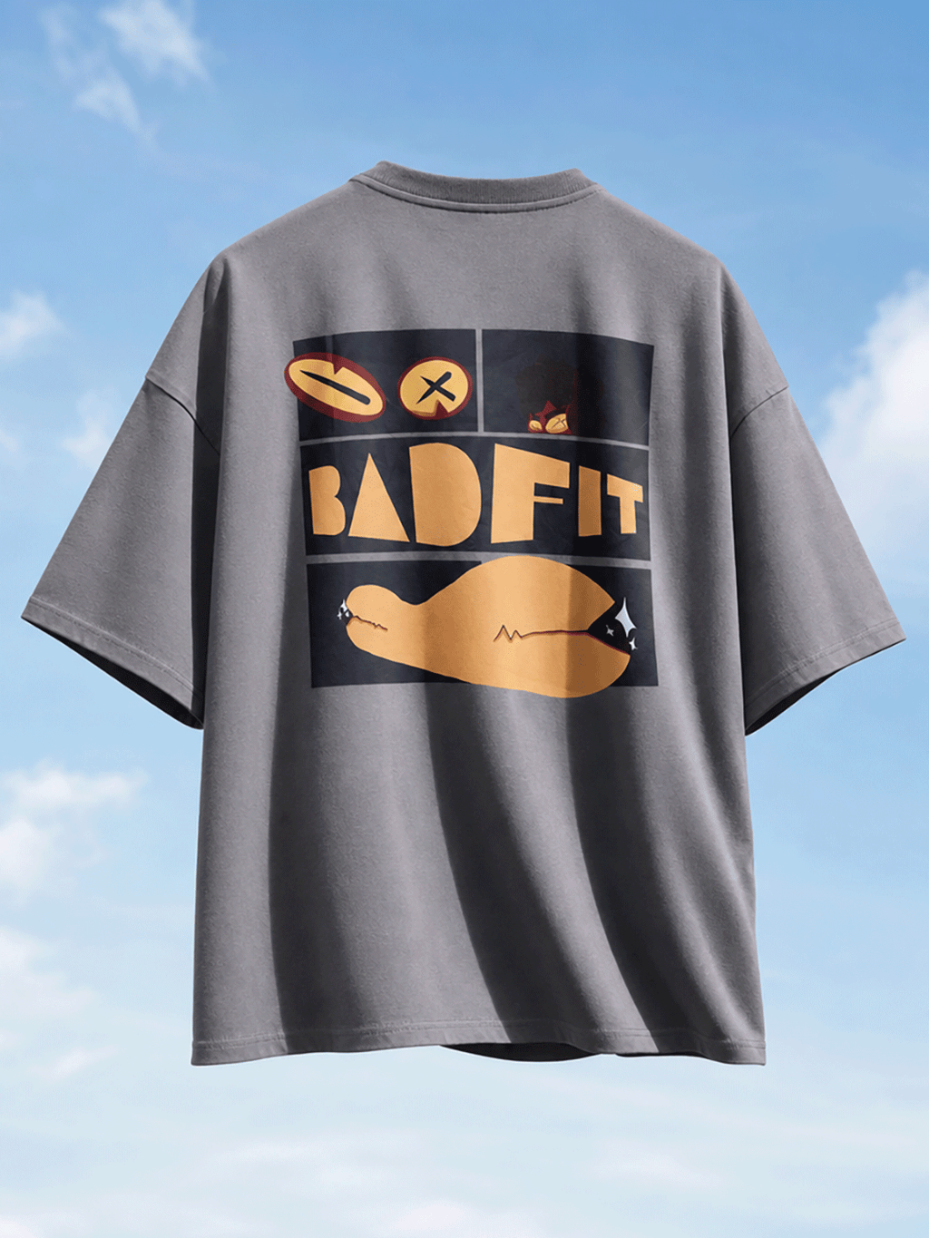 MONSTER FISH GREY T SHIRT