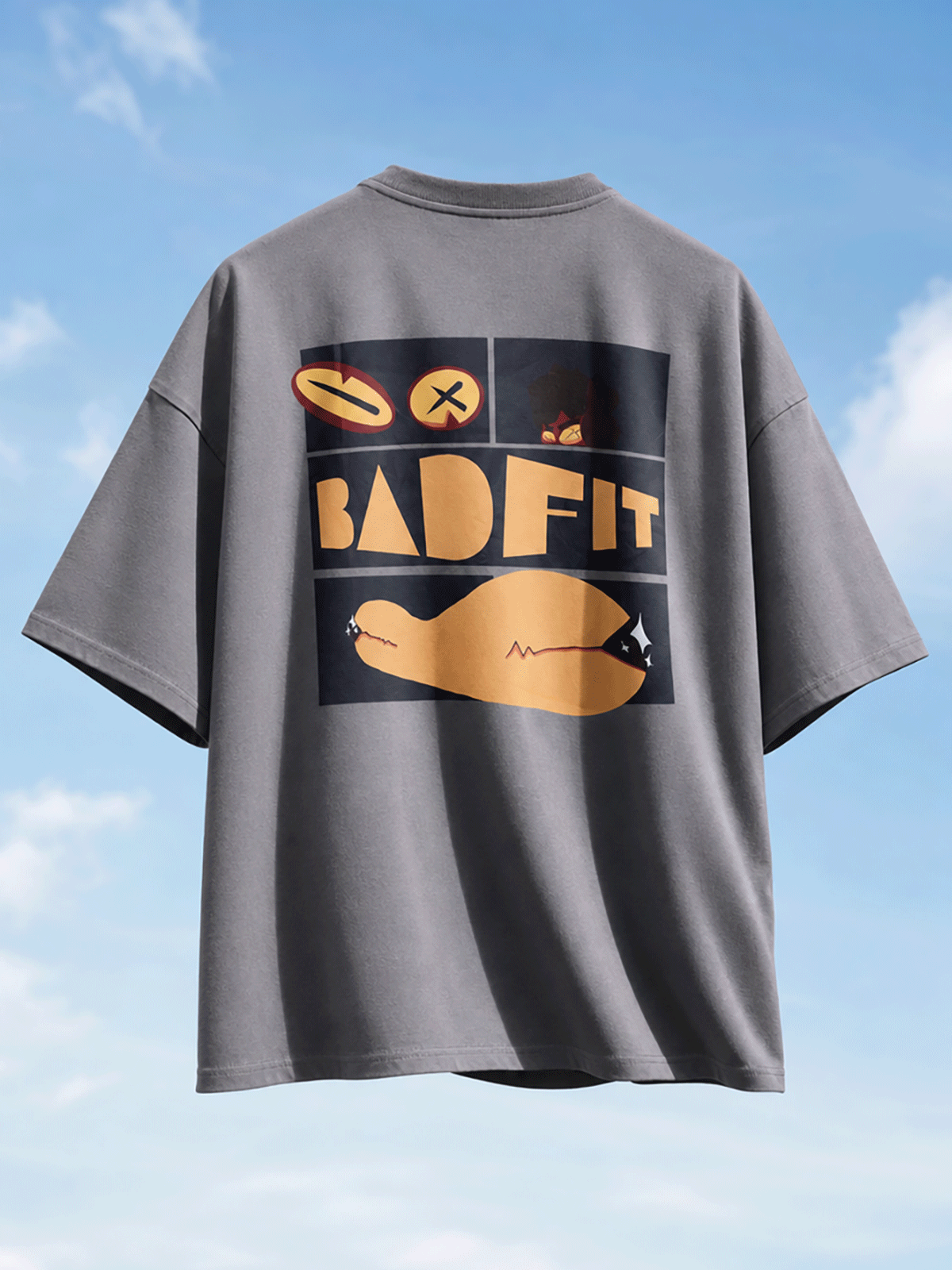 MONSTER FISH GREY T SHIRT