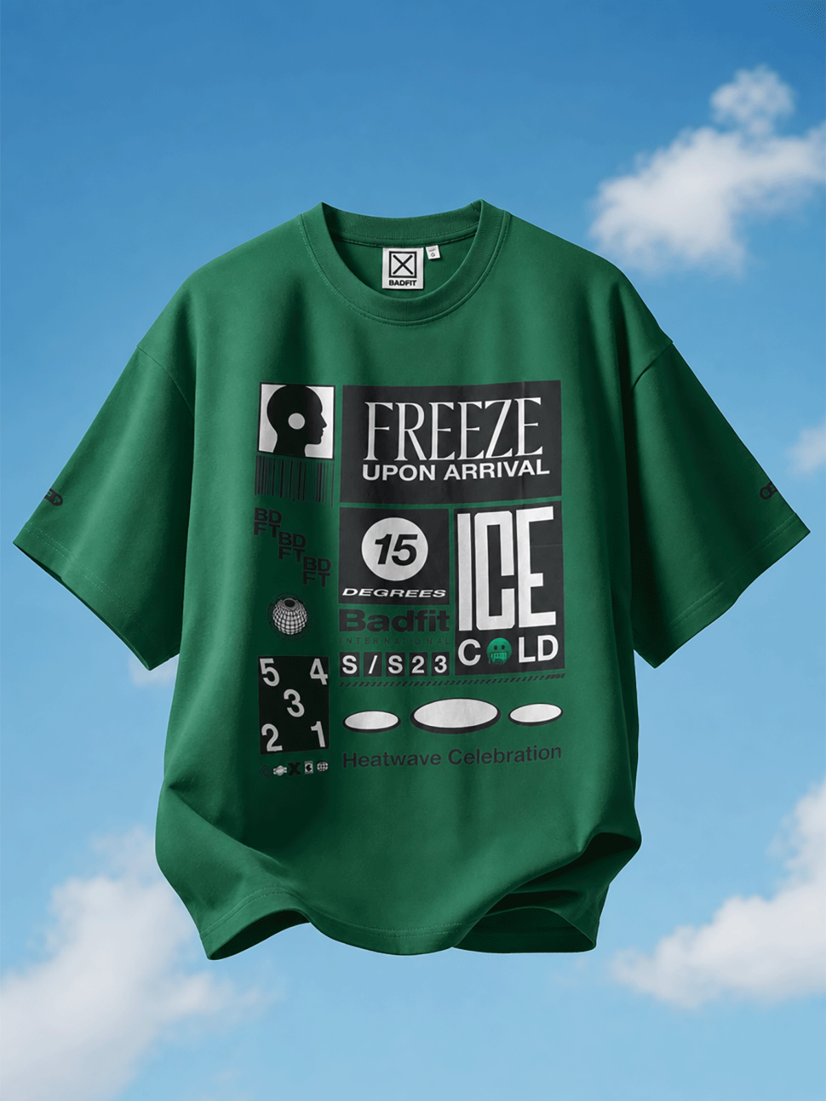 FREEZE UPON ARRIVAL GREEN T SHIRT