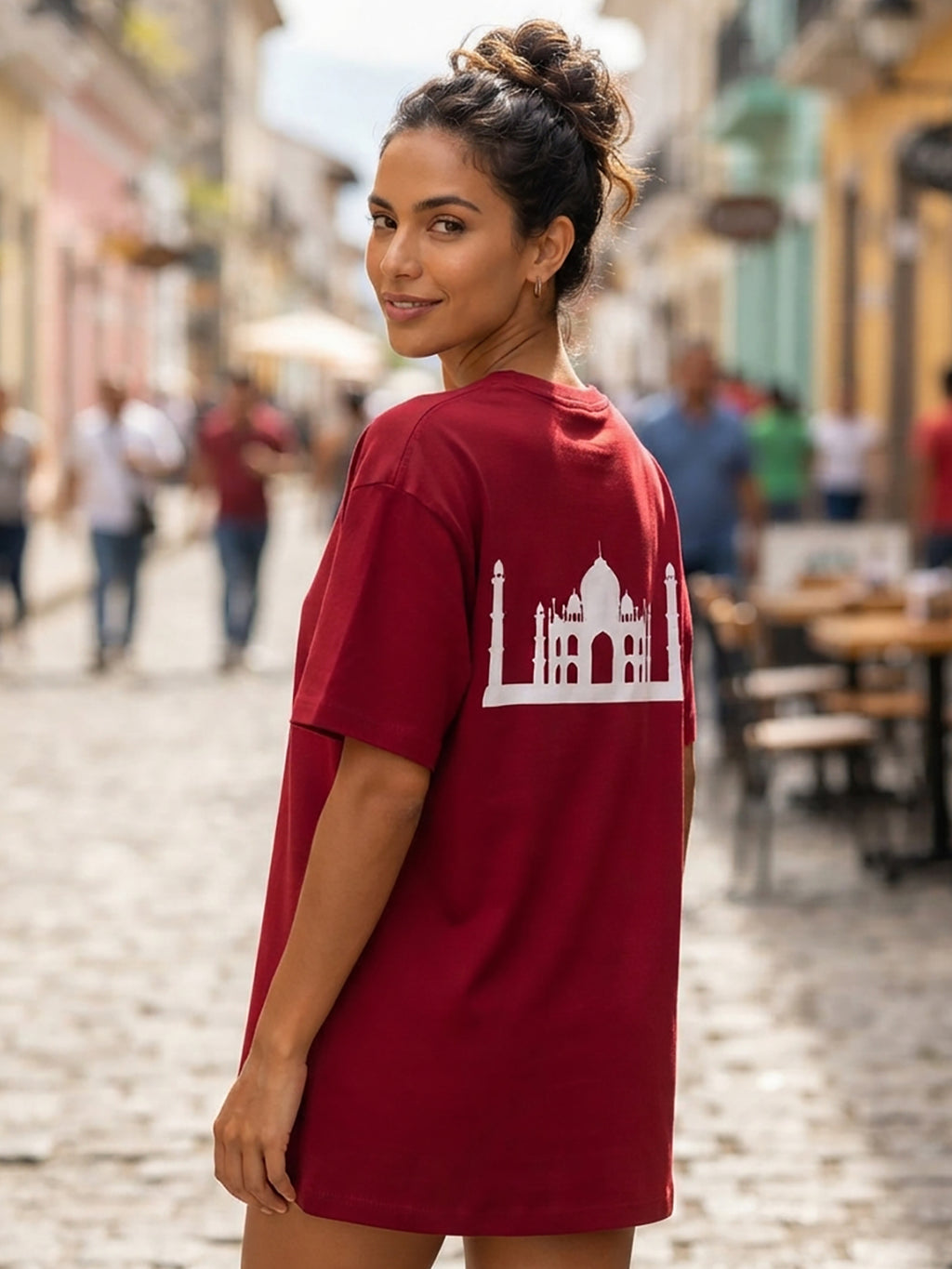 TAJ MAHAL MAROON T SHIRT